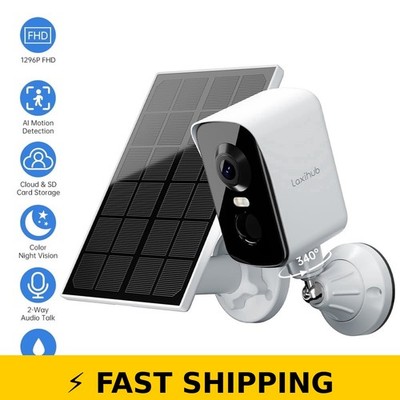 Laxihub 340° Solar Outdoor Security Camera - 2K 3MP