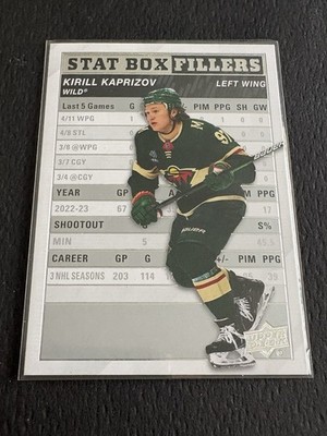 2023-24 Upper Deck #SB-20 Kirill Kaprizov Stat Box Fillers Minnesota Wild NM