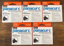 5 x Packs Panacur C 4 gram Canine 40lbs Dewormer Treatment 15 Packets EXP 06/27