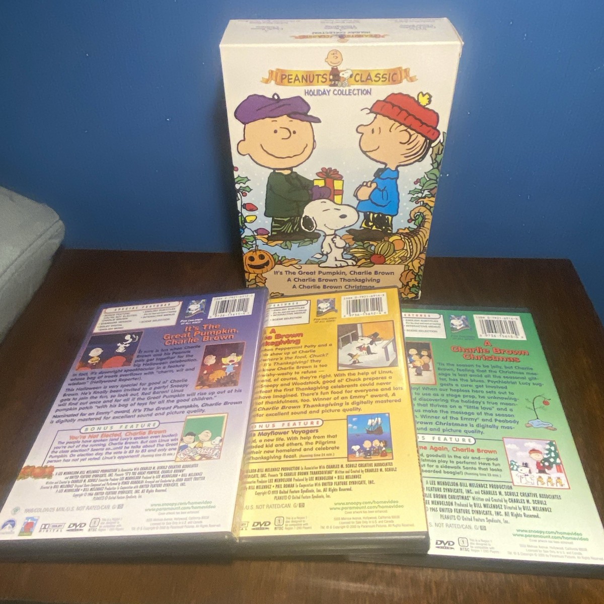 Peanuts Classic Holiday Collection DVD Gift Box Set Y2K 3-Disc