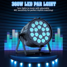18x20W RGBW LED Par Light Full Color Mixing 25 Degree Lens DMX Sound Party