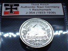 Beautiful Third Reich *1934-A* 1 Reichsmark Coin Nazi Germany Rare Nickel J.354