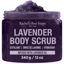 BeautyFrizz Lavender Body Exfoliating Scrub - Contains Sea Salt - 12 oz