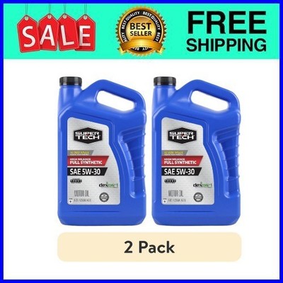 (2 pack) Super Tech High Mileage SAE 5W-30 Full Synthetic Motor Oil, 5 Quart