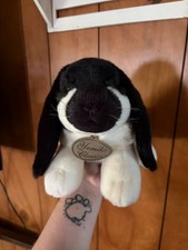 Yomiko Classics Russ lop bunny realistic black white plush stuffed animal