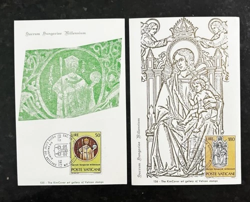 VATICAN CITY POSTCARD FDC 1971 MILLENIUM OF CHRISTIANITY IN HUNGARY UA
