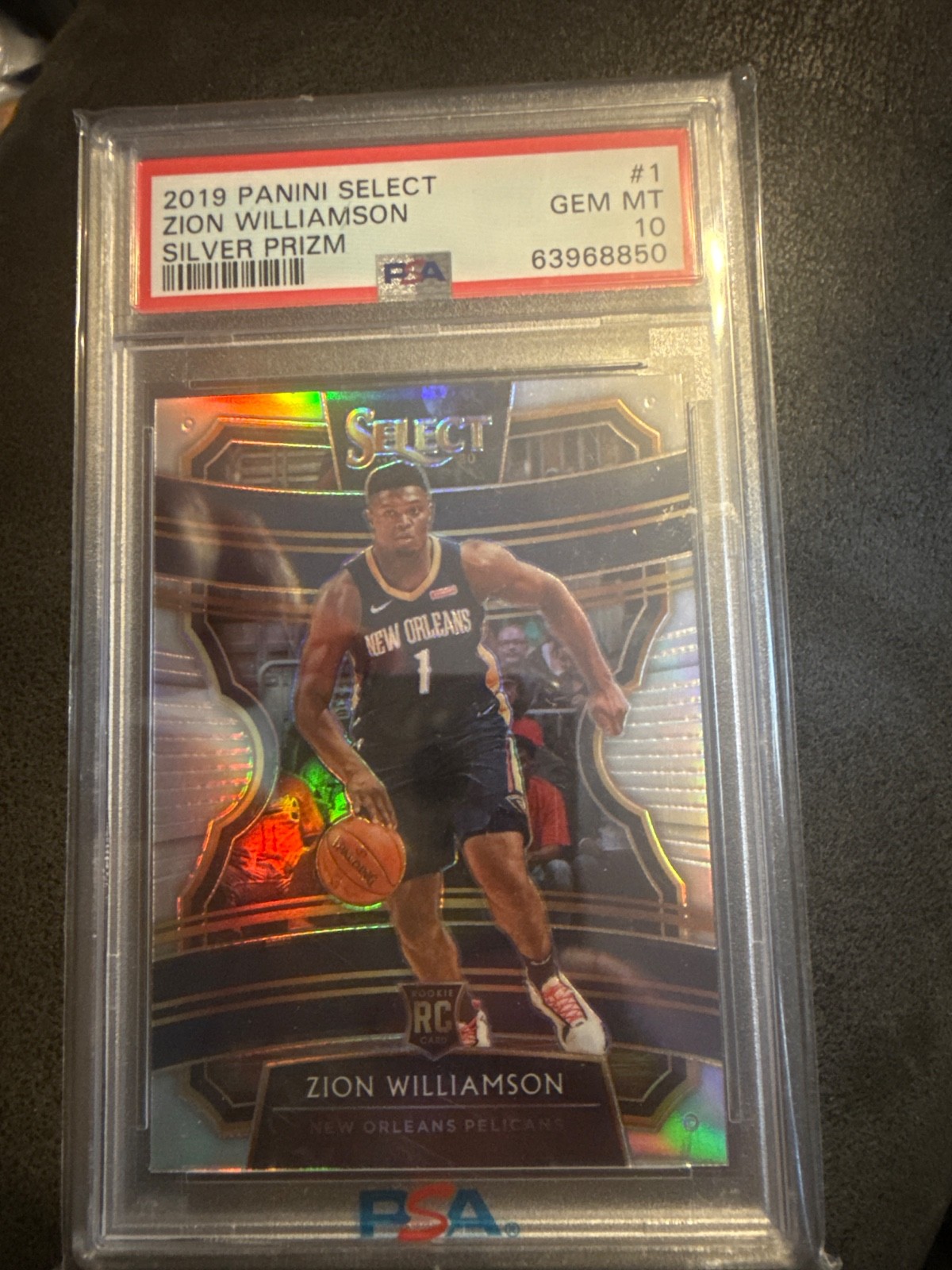 2019-20 Panini Select Zion Williamson #1 Rookie RC Silver Prizm PSA 10