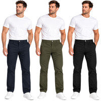 Kam Mens Chino Trousers Straight Leg Smart Casual Work Pants Big & Tall UK Sizes
