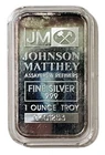 RARE 1 Oz Silver JM JOHNSON MATTHEY Vintage Bar WITH Beautiful Natural Tone.