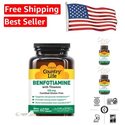 Benfotiamine 150mg with Thiamin - 60  Capsules for Nerve Health