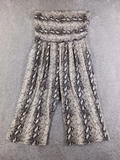 J For Justify 3X Womens Romper Sleeveless Beige Animal Print Snake Lined