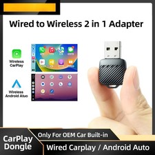 Wired To Wireless CarPlay Android Auto 2 in1 Mini Adapter 5GHz WiFi5 Adapter New