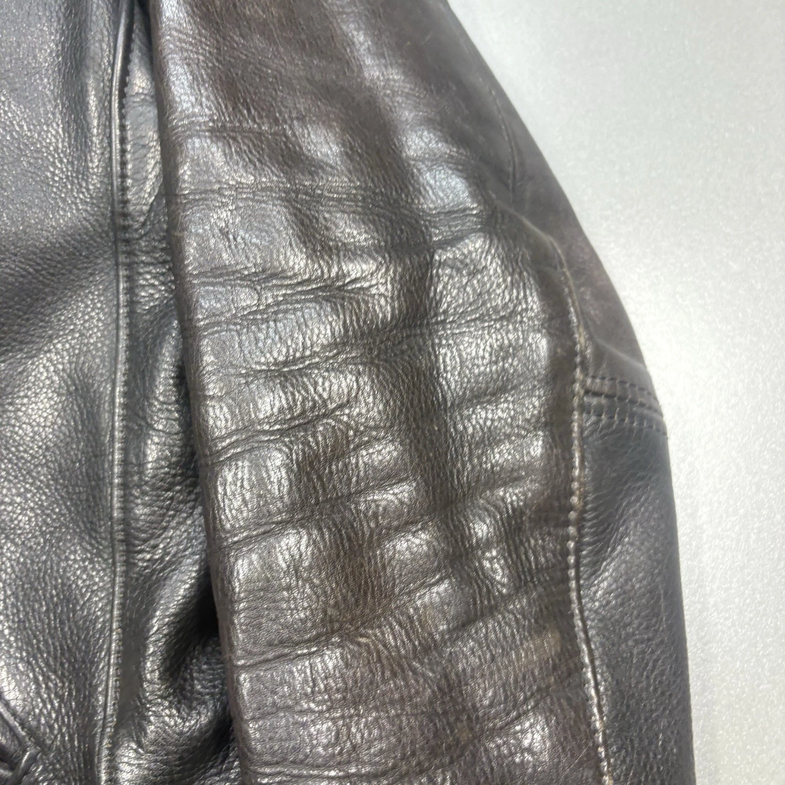 Vanson Associates Brown Boston Cafe Racer Leather Jacket Lined Size 38 USA Made image 5
