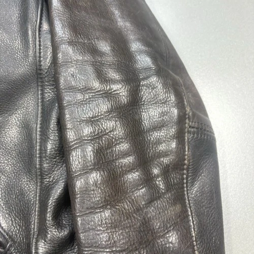Vanson Associates Brown Boston Cafe Racer Leather Jacket Lined Size 38 USA Made image 5