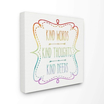 Kind Words Thoughts and Deeds Canvas Wall Art, 24x24, Design by Artist Erica ...
