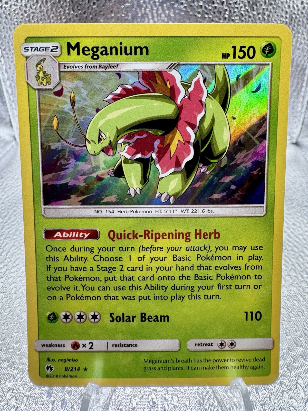 Meganium 8/214 Sm-Lost Thunder Holo