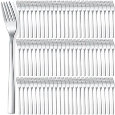 Minatee 100pc Stainless Steel Dinner Forks 8" Bulk Set - Kitchen Flatware
