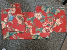 Waverly Valance Window Treatment Vintage Style Red W Blues Tans Greens Floral EU