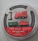 COCA COLA BATTERY OPERATED TABLE TOP TRAIN SET Vtg From Popcorn Tin