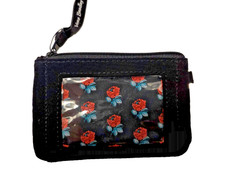 Vera Bradley ID and Key Ring Case in Classic Black Microfiber
