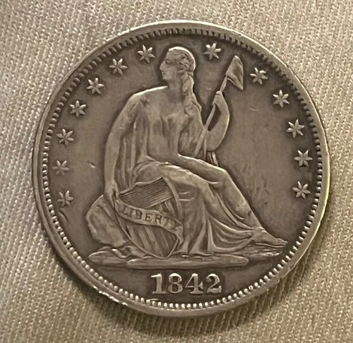 1842 Seated Liberty Half dollar ,  XF
