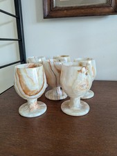Set of 6 vintage onyx goblets