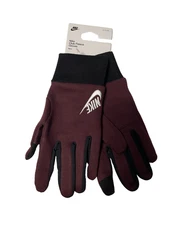Nike Gloves Mens XL Club Fleece 2.0 Outdoor Workouts Burgundy Black