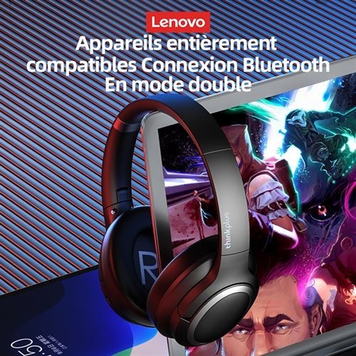 casque audio bluetooth lenovo – vue détaillée