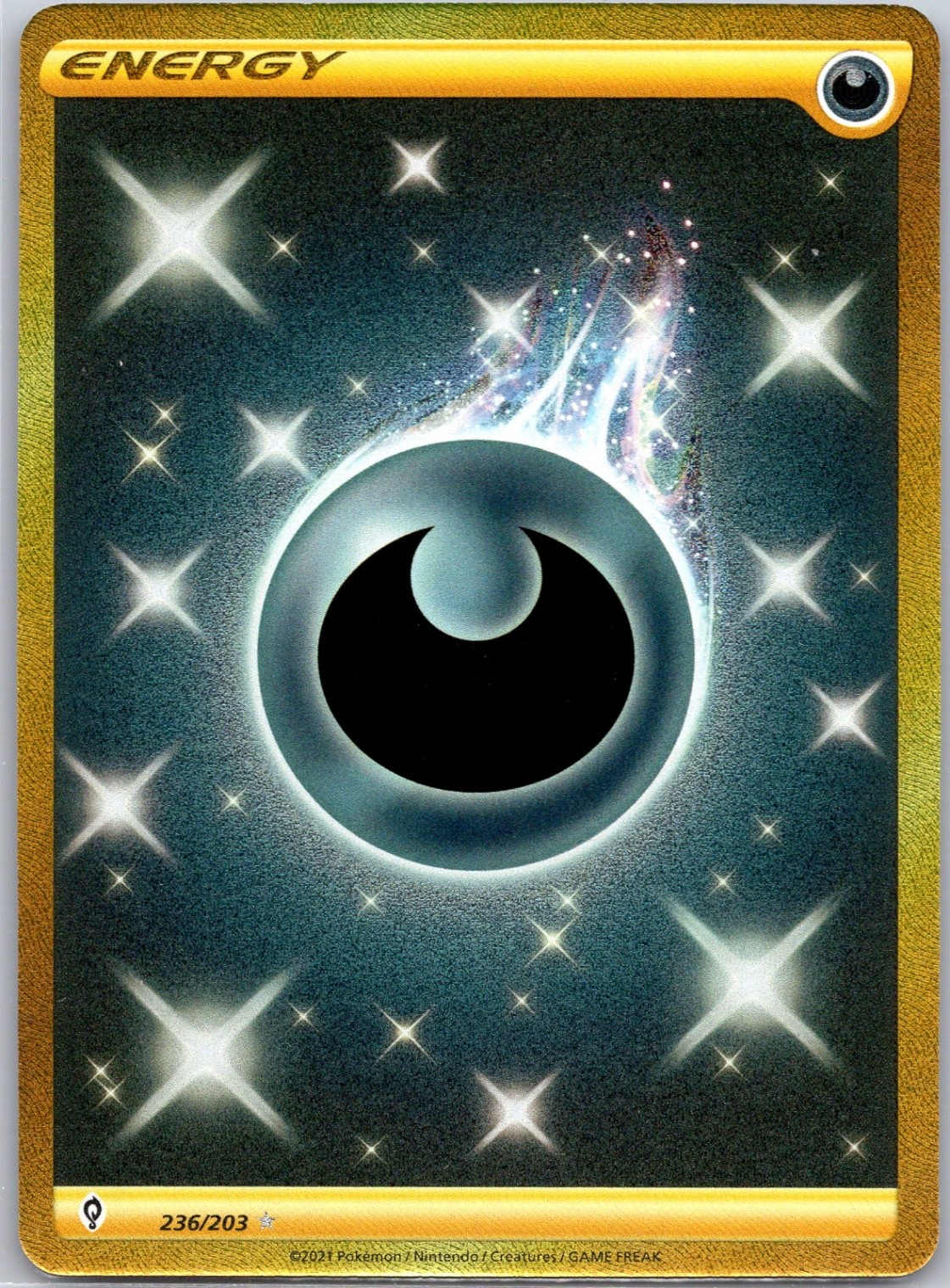 Darkness Energy (Secret) Holo SWSH07: Evolving Skies #236/203 NM