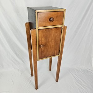 Vintage Ethan Allen Storkie Cabinet Storage Bar Wine Maple Wood Art Deco Style