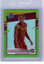 2020-21 Optic Isaac Okoro #116/149 Lime Green Rated Rookie Card 155 Auburn Bulls. rookie card picture