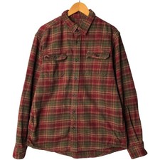 Used Orvis long-sleeved flannel check shirt men's size L approx.