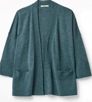 White Stuff Chai Cardigan dark teal blue linen cotton mix Size 10 New Tags BNWT