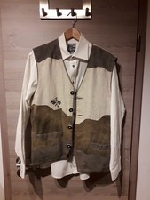 Herren-Trachten-Set Hemd Gr. L u. Jacke aus Leder Gr. 48 mit Stickerei