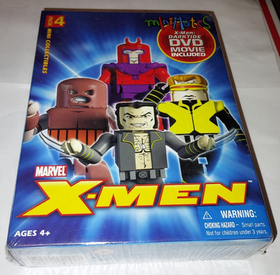 Marvel X-Men Minimates 4 Pack Set w/X-Men Darktide DVD Movie 2005 Diamond Toys