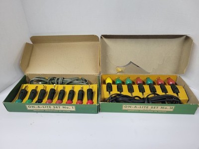 2-Vintage ON-A-LITE 1 & 1A Christmas Light String-Add Lights Anywhere on String