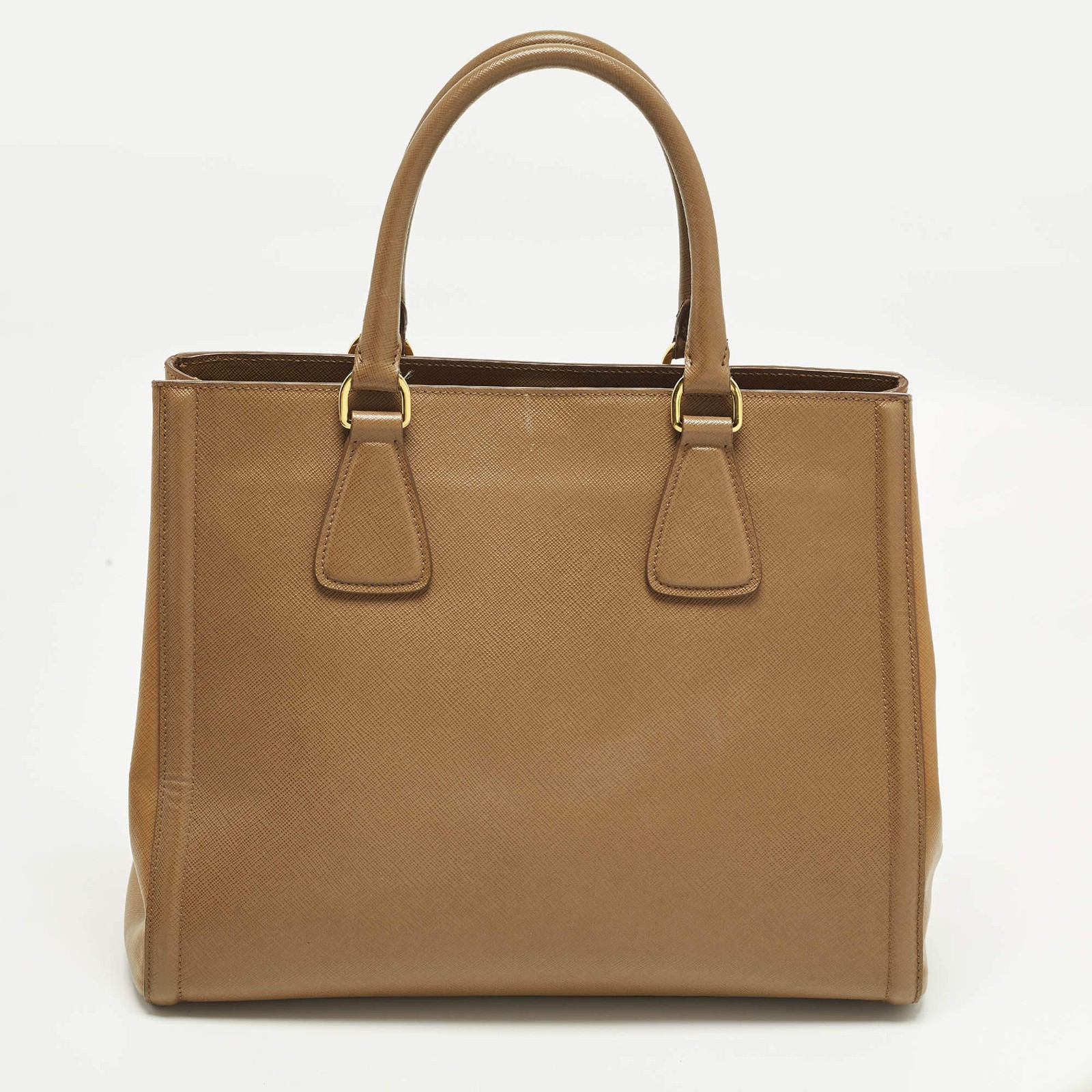 Prada Gardeners Tan Saffiano Lux Leather Tote thumbnail 4