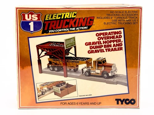 Tyco US 1 Electric Trucking Operating Gravel Hopper & Bin W / Trailer  No. 3420 
