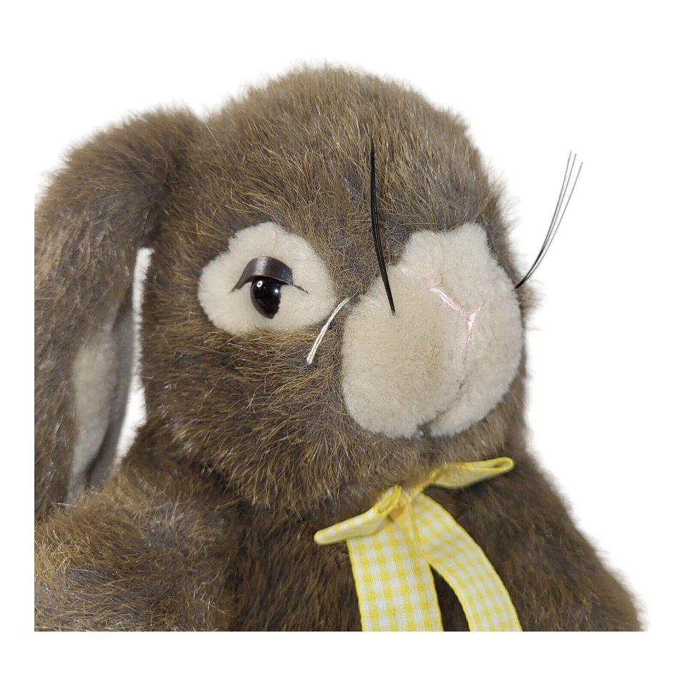 Bell-Carter Brown Bunny Rabbit Plush Lop Ear Easter Bow Stuffed Animal 11" - Image 2 of 4