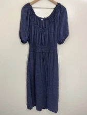 Cottage Boho Victorian Regency Inspired Peasant Patio Dress L Prairie Coastal