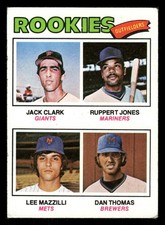 1977 Topps Baseball Card #488 Rookie Outfielders Jack Clark Lee Mazzilli. rookie card picture