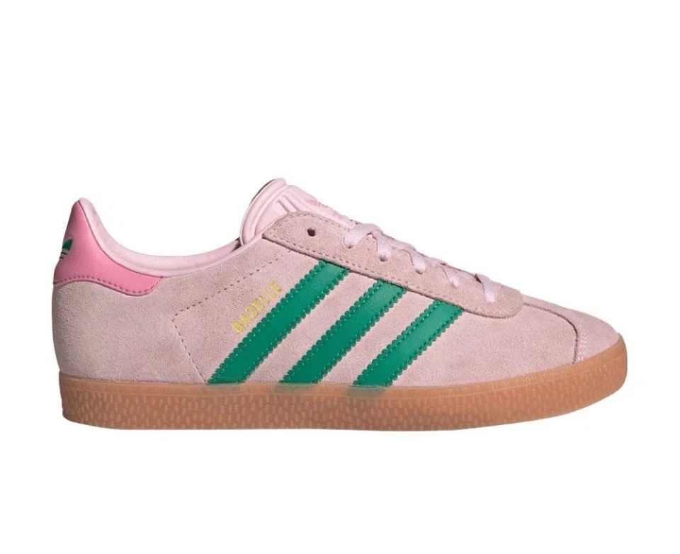 SIZE 6.5 - NEW Adidas Gazelle J 'Clear Pink Court Green' JP7128 - Image 2 of 4