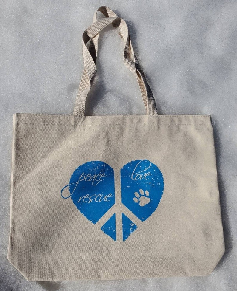 Peace Love Eco-Friendly Canvas Tote Bag for Women Shopping & Daily Use
