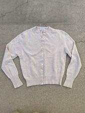 Vtg Best  Co Cashmere Button Up Cardigan Beige Tan