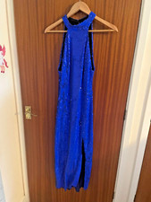 Zara blue sequine sleeveless long dress S