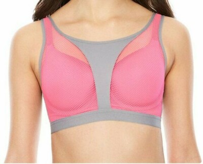 Ambrielle FULL Coverage SPORTS Bra Medium Impact ALOHA PINK [size 36B] *New 