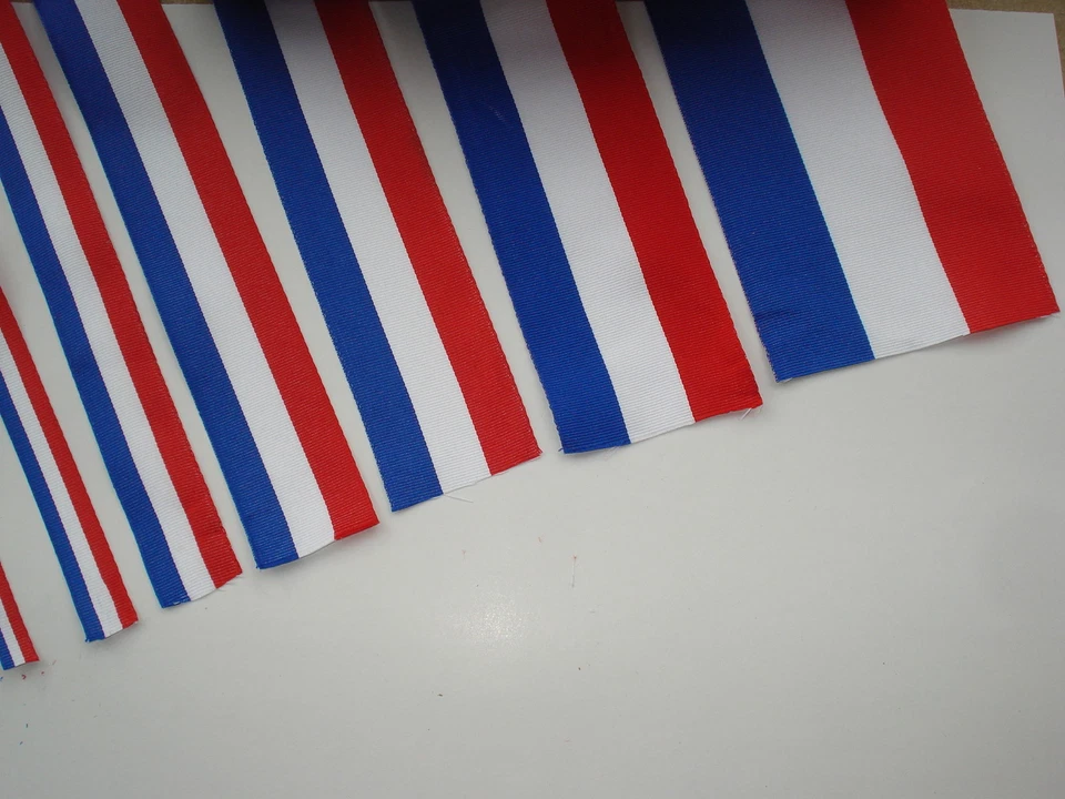 Ruban tricolore BLEU BLANC ROUGE en tissu - largeur au choix - France français