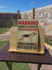 Danger This Property Protected by German Shepherd Aluminum Sign 8x12 in
