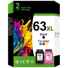 63XL Ink Cartridge for HP 63 XL OfficeJet 3830 4650 4655 ENVY 4512 4516 4520