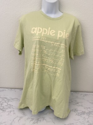 Apple Pie Nutritional Facts Short Sleeve T Shirt Womens L Green Bella Canvas D1